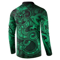 Aotearoa Maori Hei Tiki Button Sweatshirt Kakariki Kowhaiwhai Puhoro Motif LT9 - Polynesian Pride