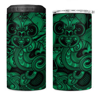 Aotearoa Maori Hei Tiki 4 in 1 Can Cooler Tumbler Kakariki Kowhaiwhai Puhoro Motif