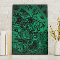 Aotearoa Maori Hei Tiki Canvas Wall Art Kakariki Kowhaiwhai Puhoro Motif LT9 Without Frame Green - Polynesian Pride
