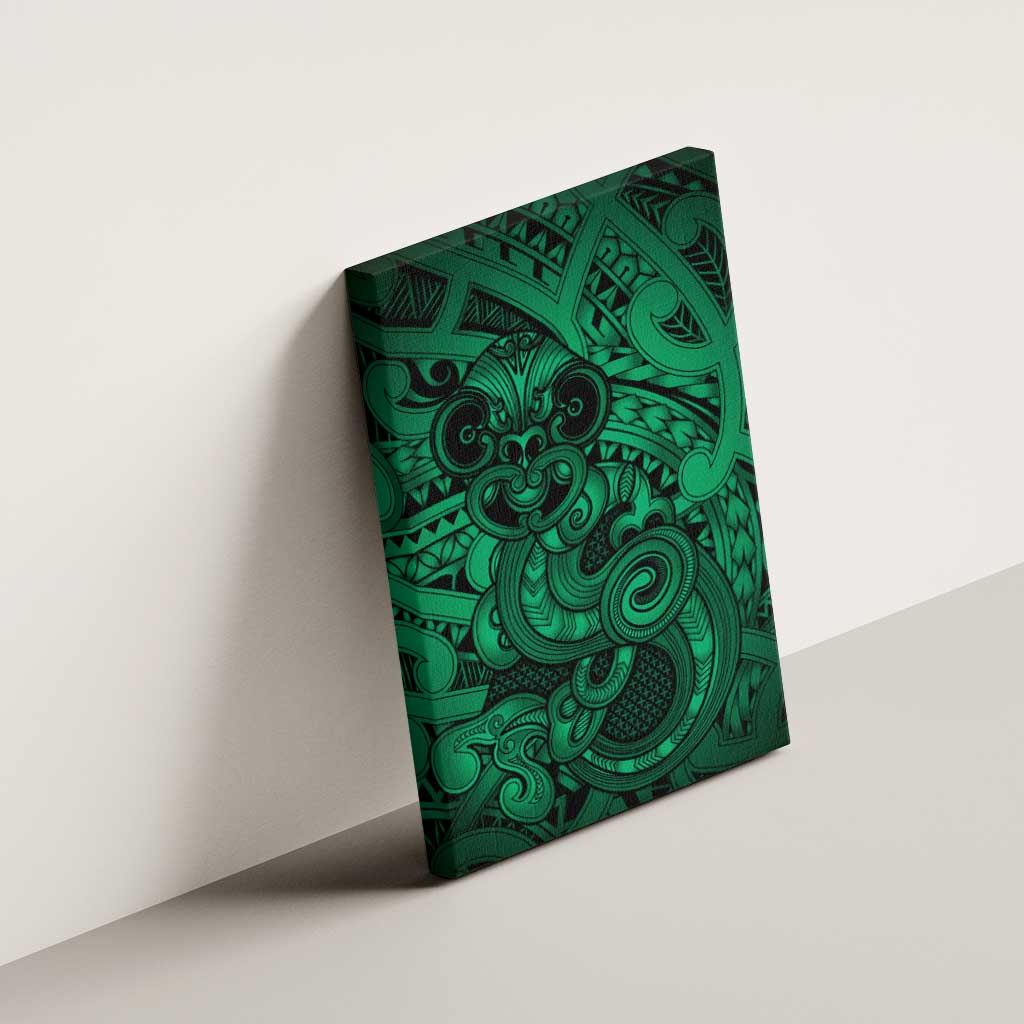 Aotearoa Maori Hei Tiki Canvas Wall Art Kakariki Kowhaiwhai Puhoro Motif LT9 - Polynesian Pride
