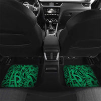 Aotearoa Maori Hei Tiki Car Mats Kakariki Kowhaiwhai Puhoro Motif LT9 Set 2pcs - Back Green - Polynesian Pride