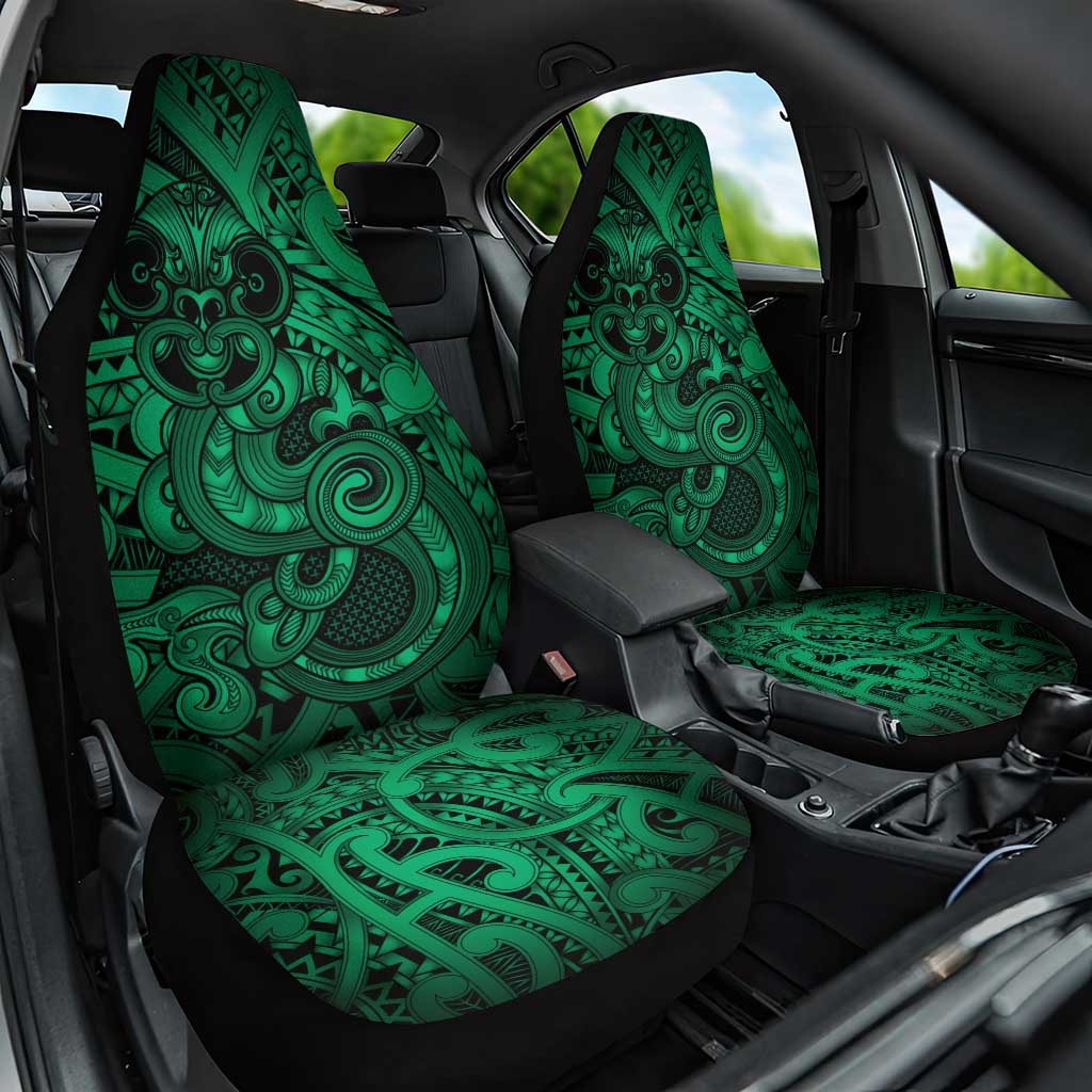Aotearoa Maori Hei Tiki Car Seat Cover Kakariki Kowhaiwhai Puhoro Motif LT9 One Size Green - Polynesian Pride