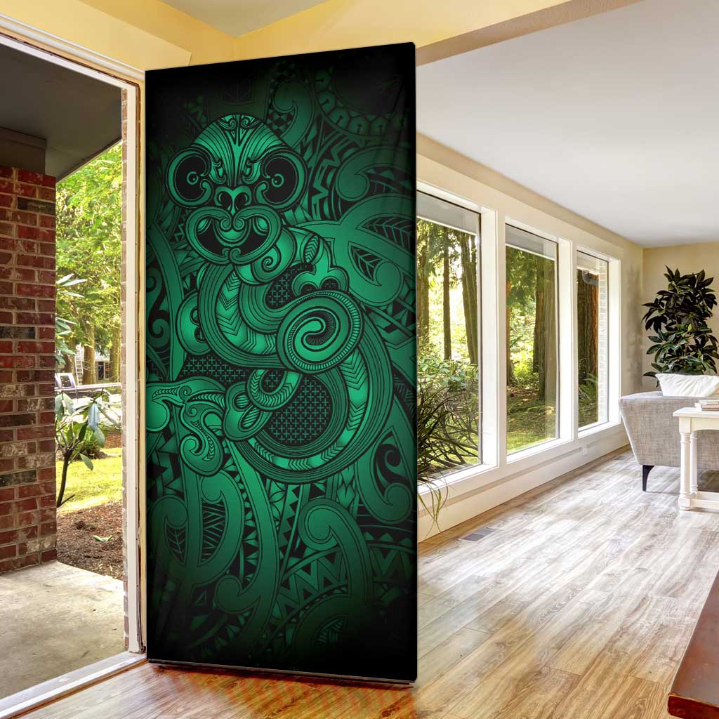 Aotearoa Maori Hei Tiki Door Cover Kakariki Kowhaiwhai Puhoro Motif LT9 - Polynesian Pride