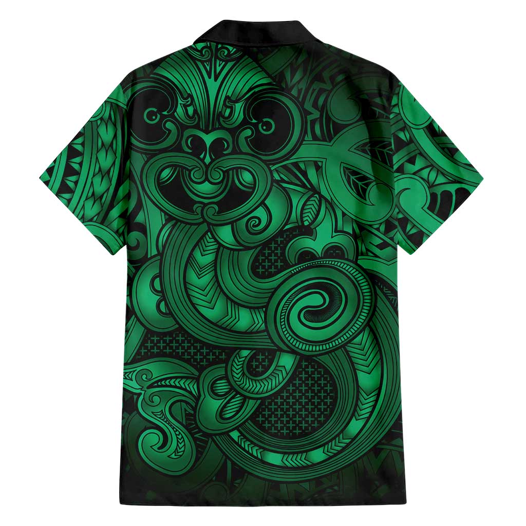 Aotearoa Maori Hei Tiki Family Matching Summer Maxi Dress and Hawaiian Shirt Kakariki Kowhaiwhai Puhoro Motif