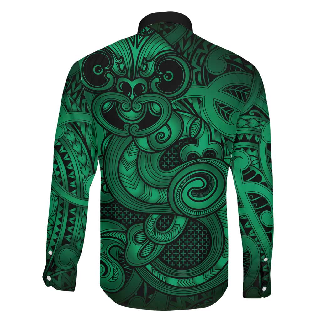 Aotearoa Maori Hei Tiki Family Matching Tank Maxi Dress and Hawaiian Shirt Kakariki Kowhaiwhai Puhoro Motif