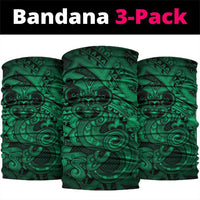 Aotearoa Maori Hei Tiki Neck Gaiter Kakariki Kowhaiwhai Puhoro Motif