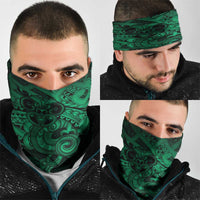 Aotearoa Maori Hei Tiki Neck Gaiter Kakariki Kowhaiwhai Puhoro Motif