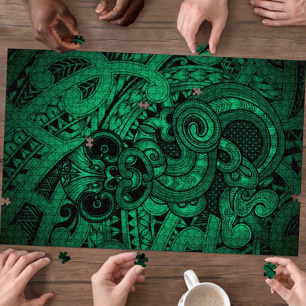 Aotearoa Maori Hei Tiki Puzzle Kakariki Kowhaiwhai Puhoro Motif LT9 - Polynesian Pride