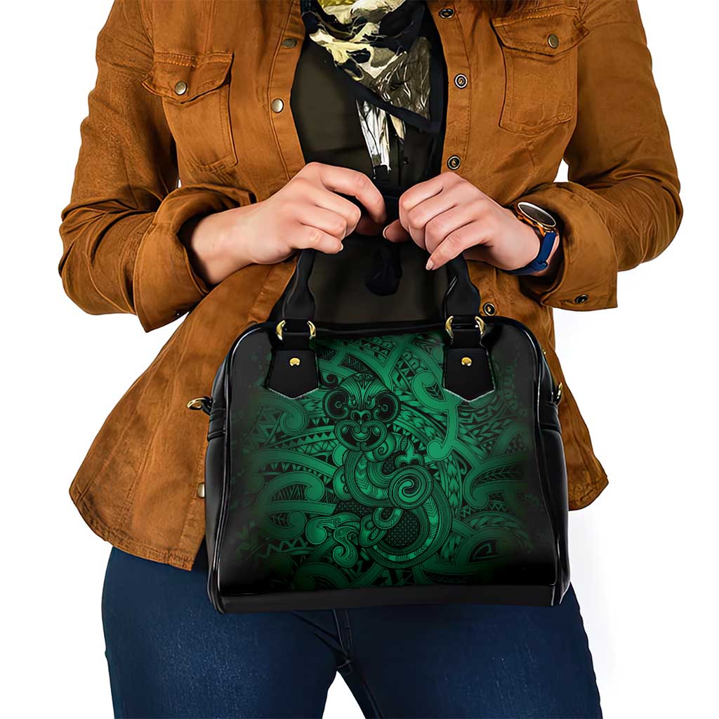 Aotearoa Maori Hei Tiki Shoulder Handbag Kakariki Kowhaiwhai Puhoro Motif LT9 - Polynesian Pride