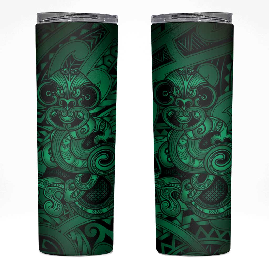 Aotearoa Maori Hei Tiki Skinny Tumbler Kakariki Kowhaiwhai Puhoro Motif LT9 Green - Polynesian Pride