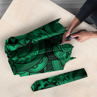 Aotearoa Maori Hei Tiki Umbrella Kakariki Kowhaiwhai Puhoro Motif