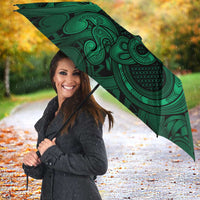 Aotearoa Maori Hei Tiki Umbrella Kakariki Kowhaiwhai Puhoro Motif