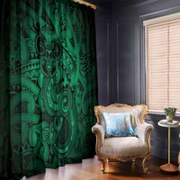 Aotearoa Maori Hei Tiki Window Curtain Kakariki Kowhaiwhai Puhoro Motif LT9 - Polynesian Pride