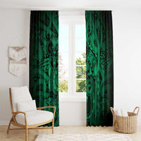 Aotearoa Maori Hei Tiki Window Curtain Kakariki Kowhaiwhai Puhoro Motif LT9 - Polynesian Pride