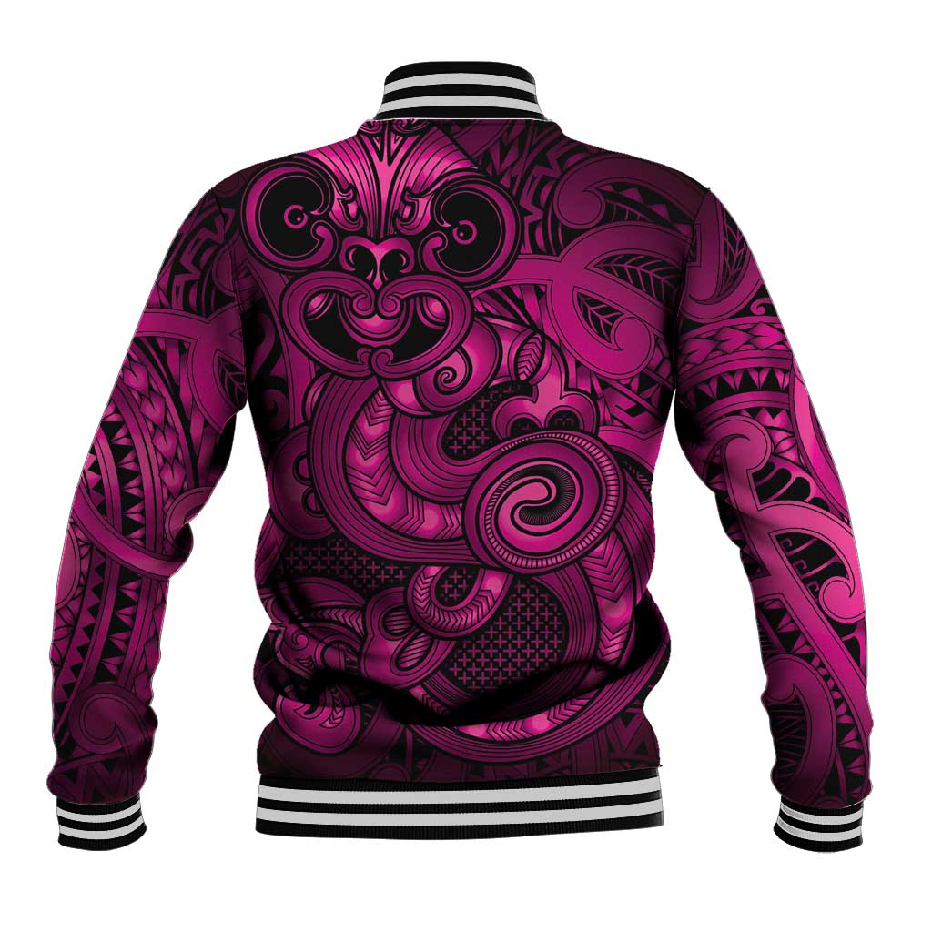 Aotearoa Maori Hei Tiki Baseball Jacket Mawhero Kowhaiwhai Puhoro Motif LT9 - Polynesian Pride