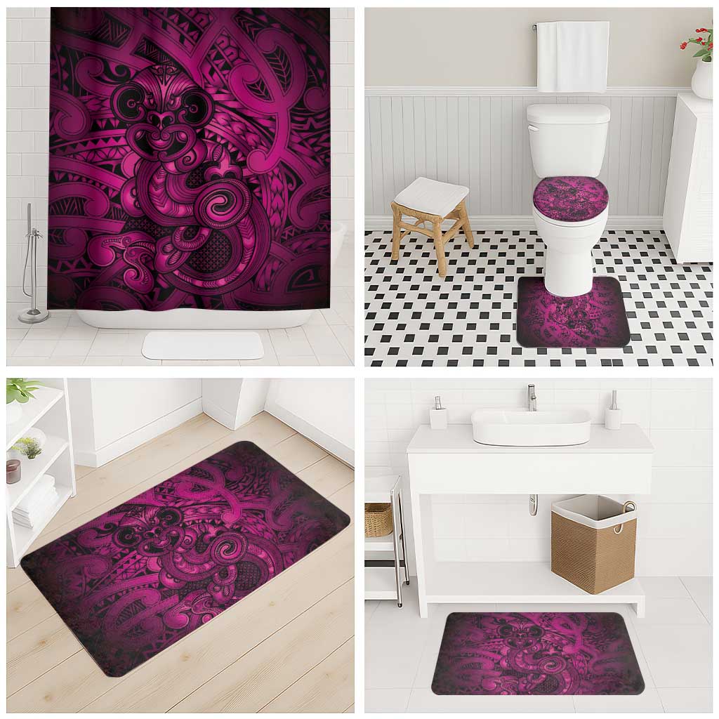 Aotearoa Maori Hei Tiki Bathroom Set Mawhero Kowhaiwhai Puhoro Motif LT9 - Polynesian Pride