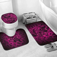 Aotearoa Maori Hei Tiki Bathroom Set Mawhero Kowhaiwhai Puhoro Motif LT9 Mat Set Only (3 pcs) One Size Pink - Polynesian Pride