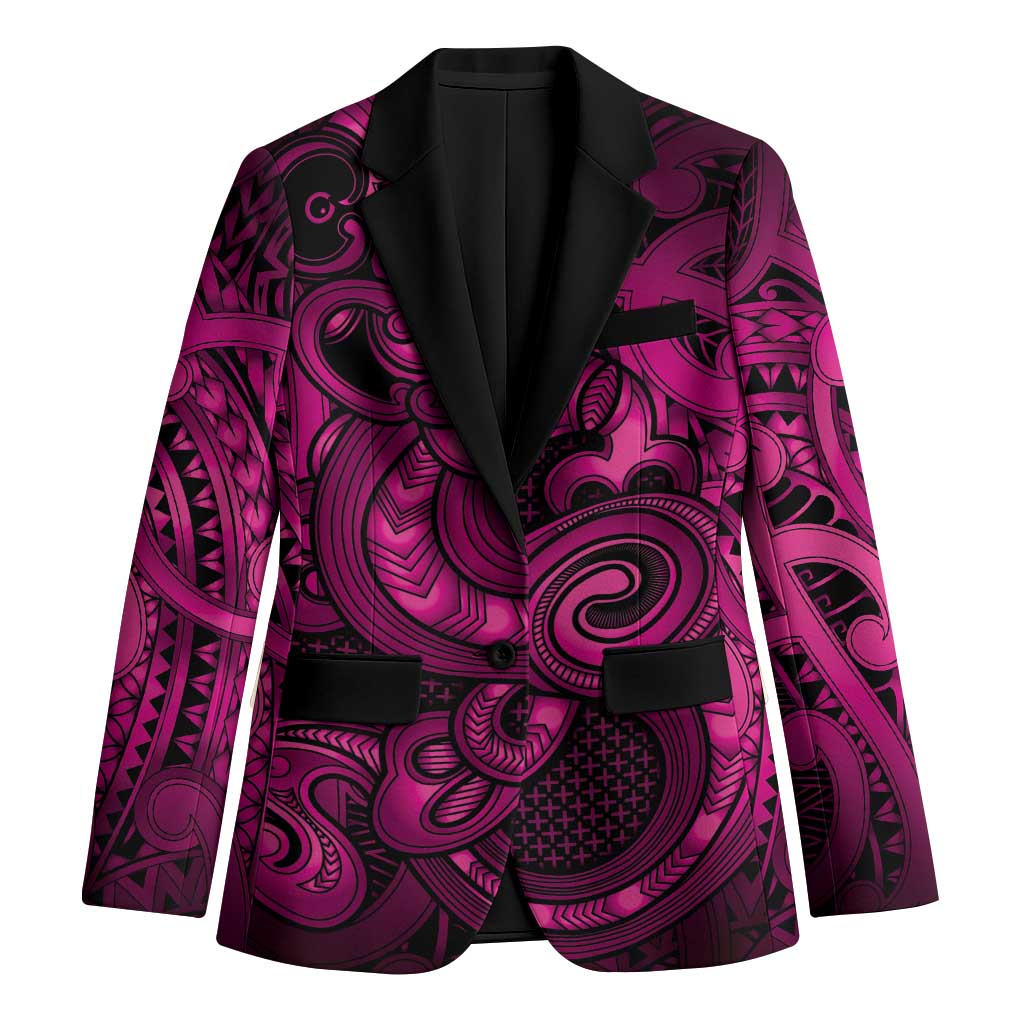 Aotearoa Maori Hei Tiki Blazer Mawhero Kowhaiwhai Puhoro Motif