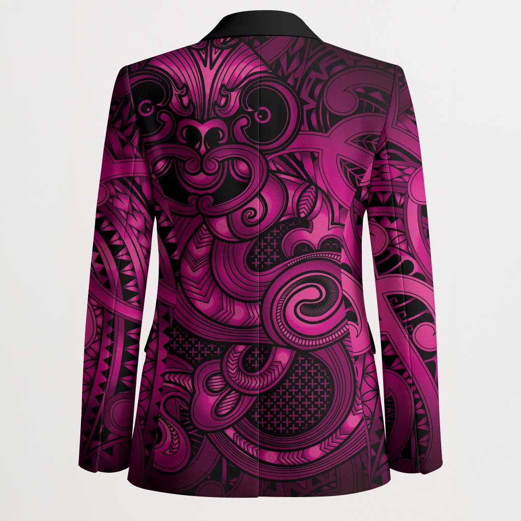 Aotearoa Maori Hei Tiki Blazer Mawhero Kowhaiwhai Puhoro Motif