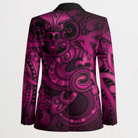 Aotearoa Maori Hei Tiki Blazer Mawhero Kowhaiwhai Puhoro Motif