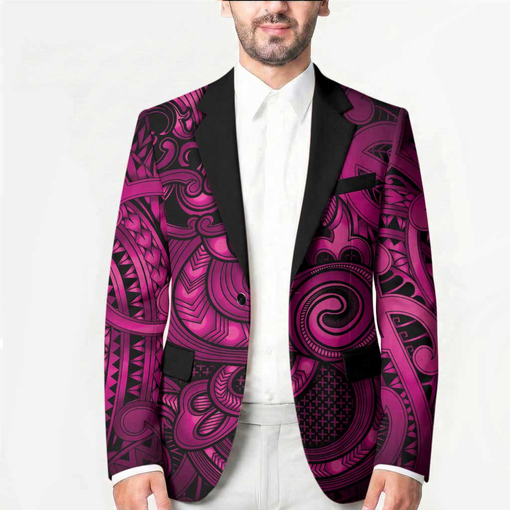 Aotearoa Maori Hei Tiki Blazer Mawhero Kowhaiwhai Puhoro Motif