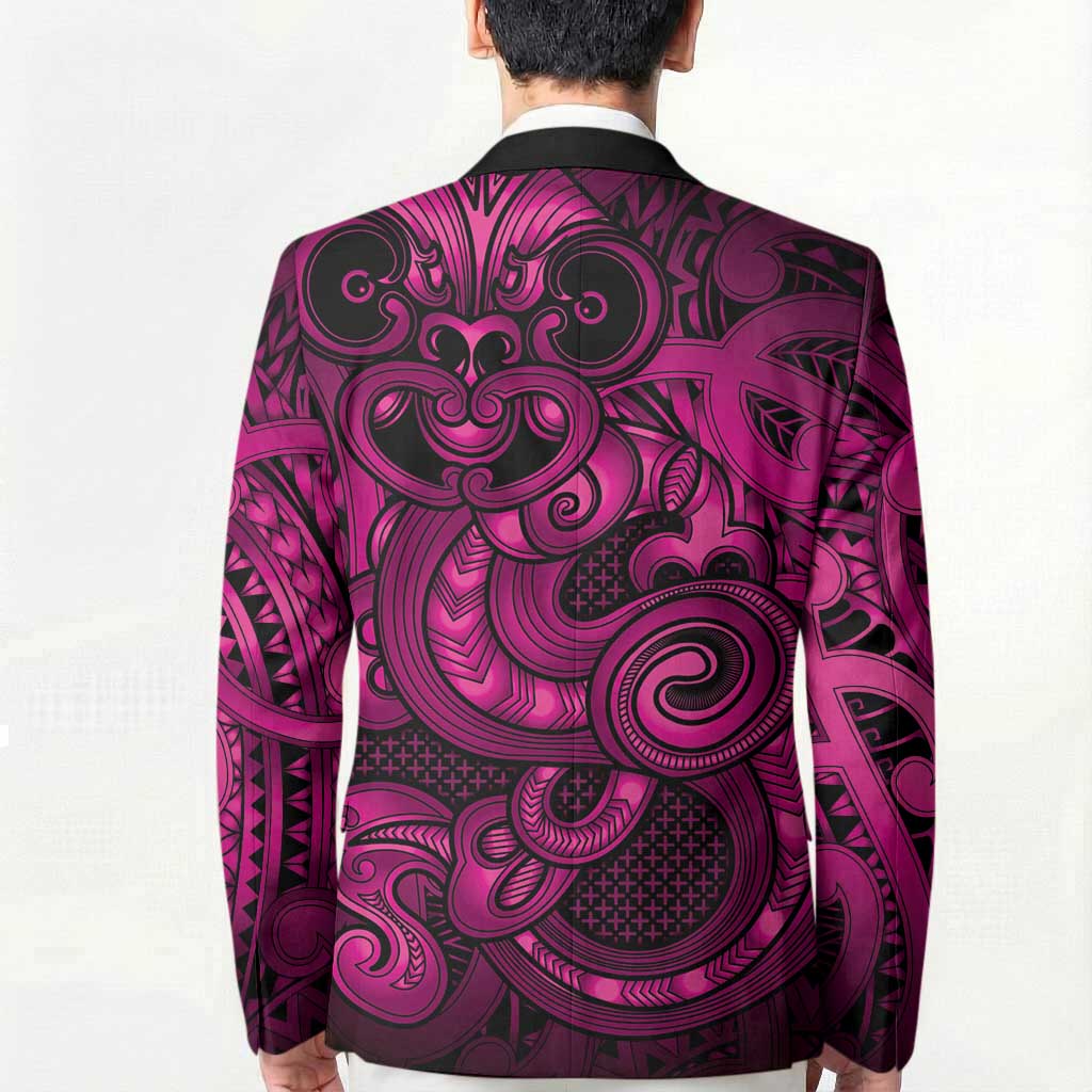 Aotearoa Maori Hei Tiki Blazer Mawhero Kowhaiwhai Puhoro Motif