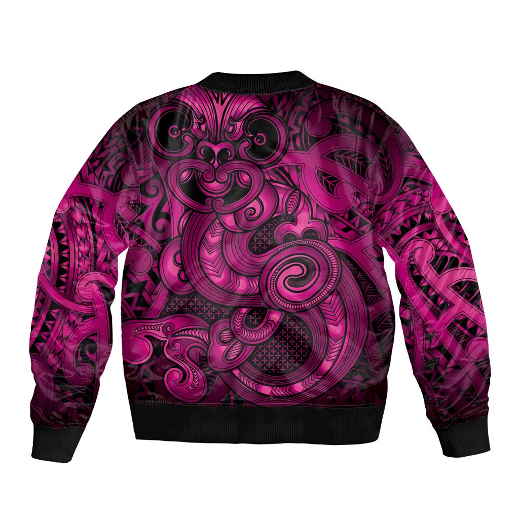Aotearoa Maori Hei Tiki Bomber Jacket Mawhero Kowhaiwhai Puhoro Motif LT9 - Polynesian Pride