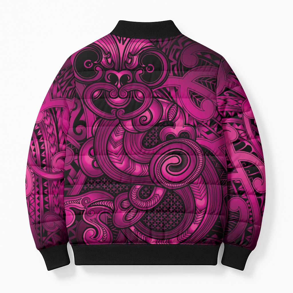 Aotearoa Maori Hei Tiki Bomber Puffer Jacket Mawhero Kowhaiwhai Puhoro Motif LT9 - Polynesian Pride