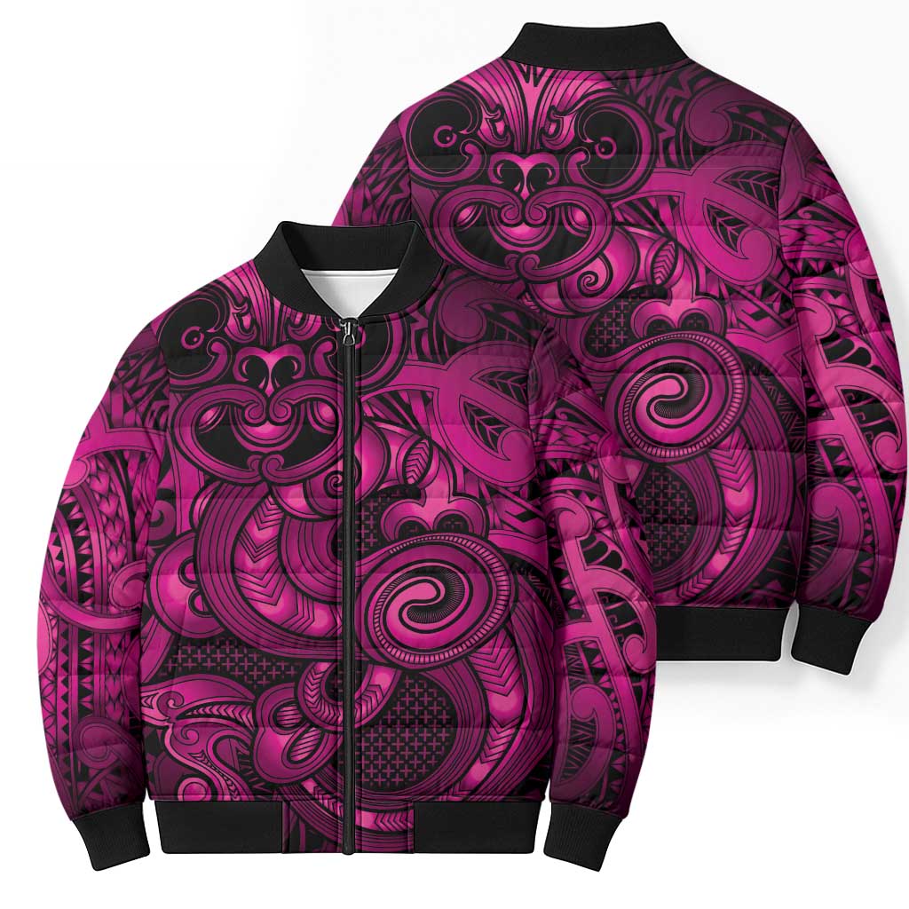 Aotearoa Maori Hei Tiki Bomber Puffer Jacket Mawhero Kowhaiwhai Puhoro Motif LT9 - Polynesian Pride