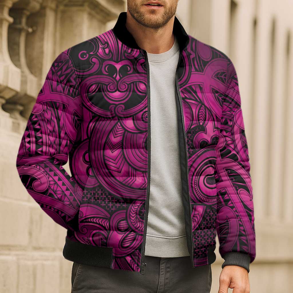 Aotearoa Maori Hei Tiki Bomber Puffer Jacket Mawhero Kowhaiwhai Puhoro Motif LT9 - Polynesian Pride