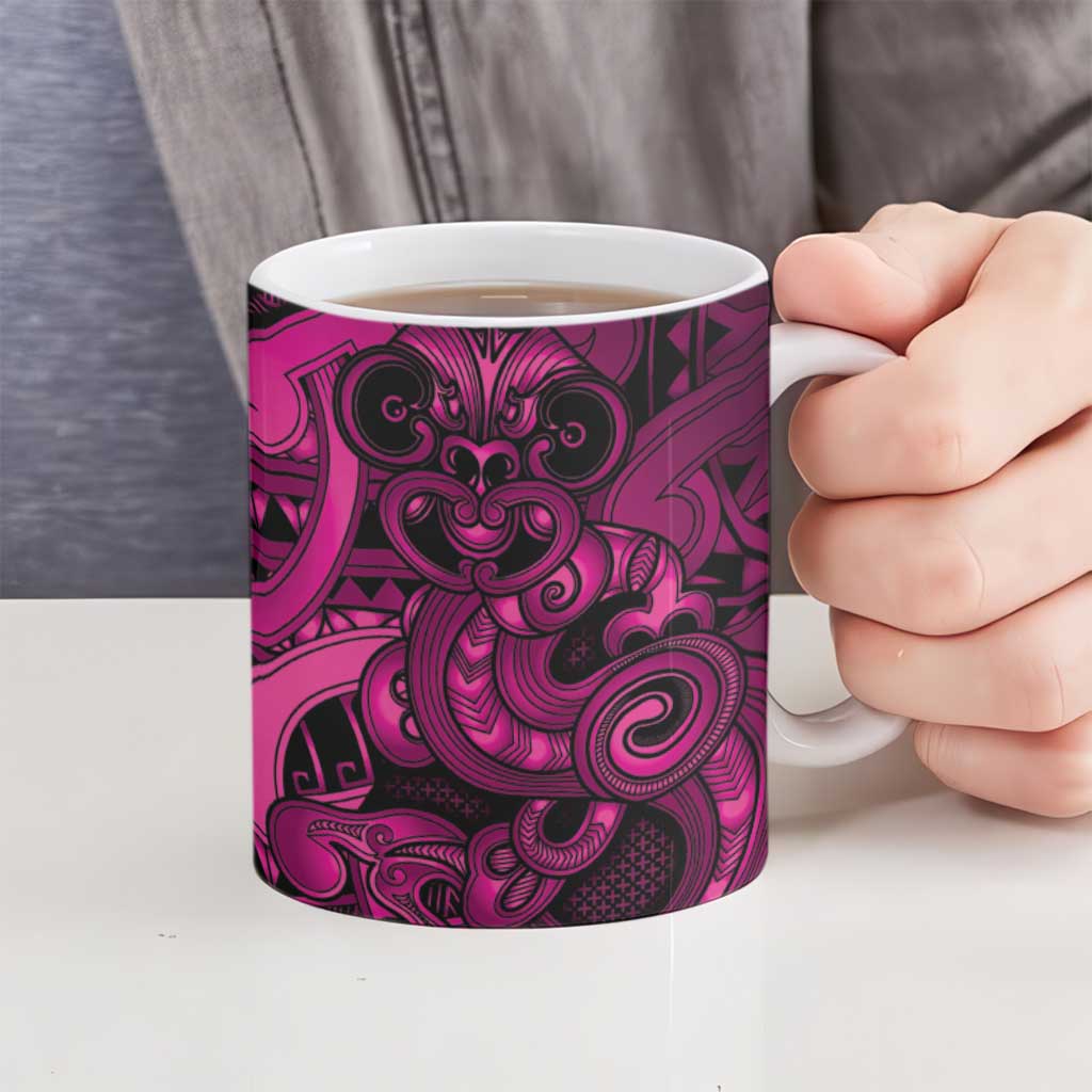 Aotearoa Maori Hei Tiki Ceramic Mug Mawhero Kowhaiwhai Puhoro Motif LT9 - Polynesian Pride