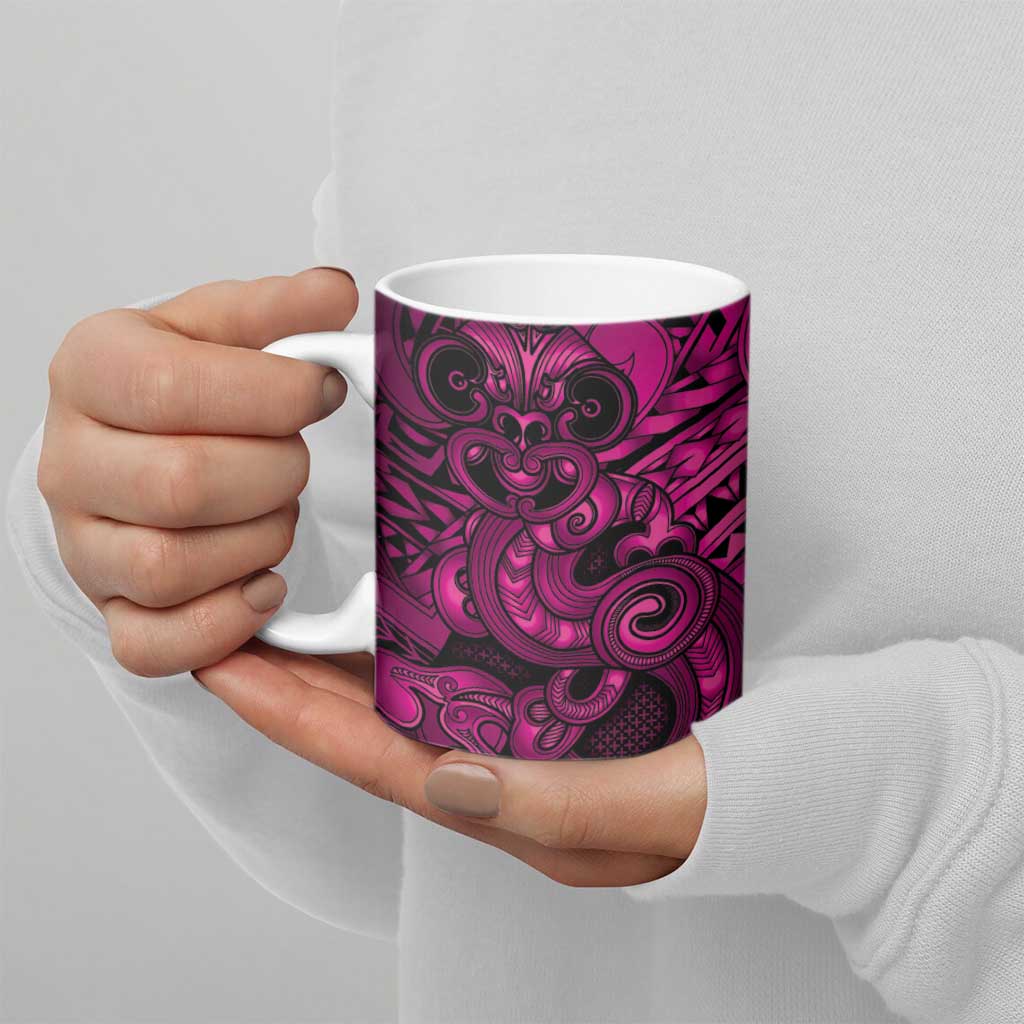 Aotearoa Maori Hei Tiki Ceramic Mug Mawhero Kowhaiwhai Puhoro Motif LT9 - Polynesian Pride