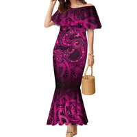 Aotearoa Maori Hei Tiki Family Matching Mermaid Dress and Hawaiian Shirt Mawhero Kowhaiwhai Puhoro Motif