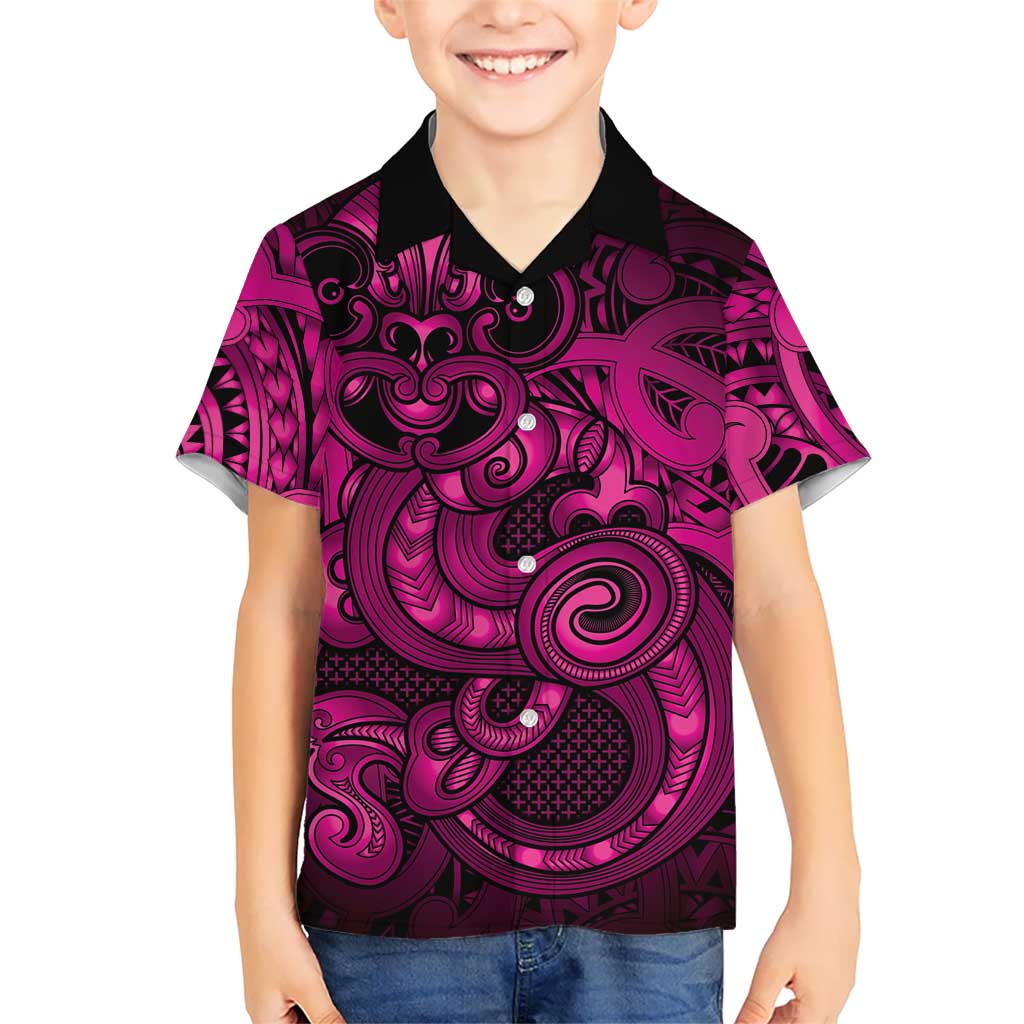 Aotearoa Maori Hei Tiki Family Matching Off Shoulder Short Dress and Hawaiian Shirt Mawhero Kowhaiwhai Puhoro Motif