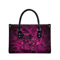 Aotearoa Maori Hei Tiki Leather Bag Mawhero Kowhaiwhai Puhoro Motif