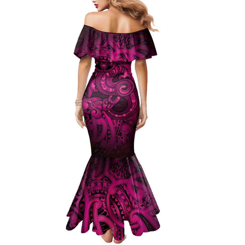 Aotearoa Maori Hei Tiki Mermaid Dress Mawhero Kowhaiwhai Puhoro Motif