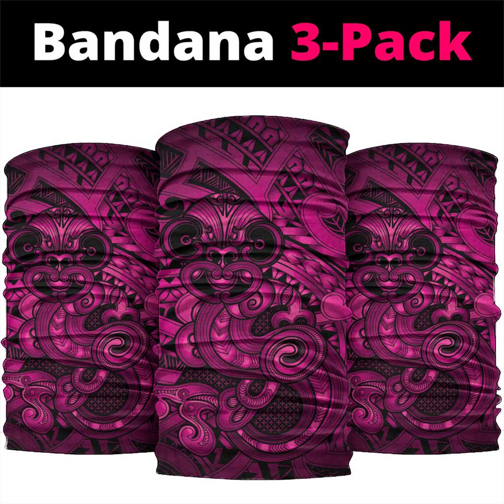 Aotearoa Maori Hei Tiki Neck Gaiter Mawhero Kowhaiwhai Puhoro Motif LT9 package One Size: 25*50cm Pink - Polynesian Pride