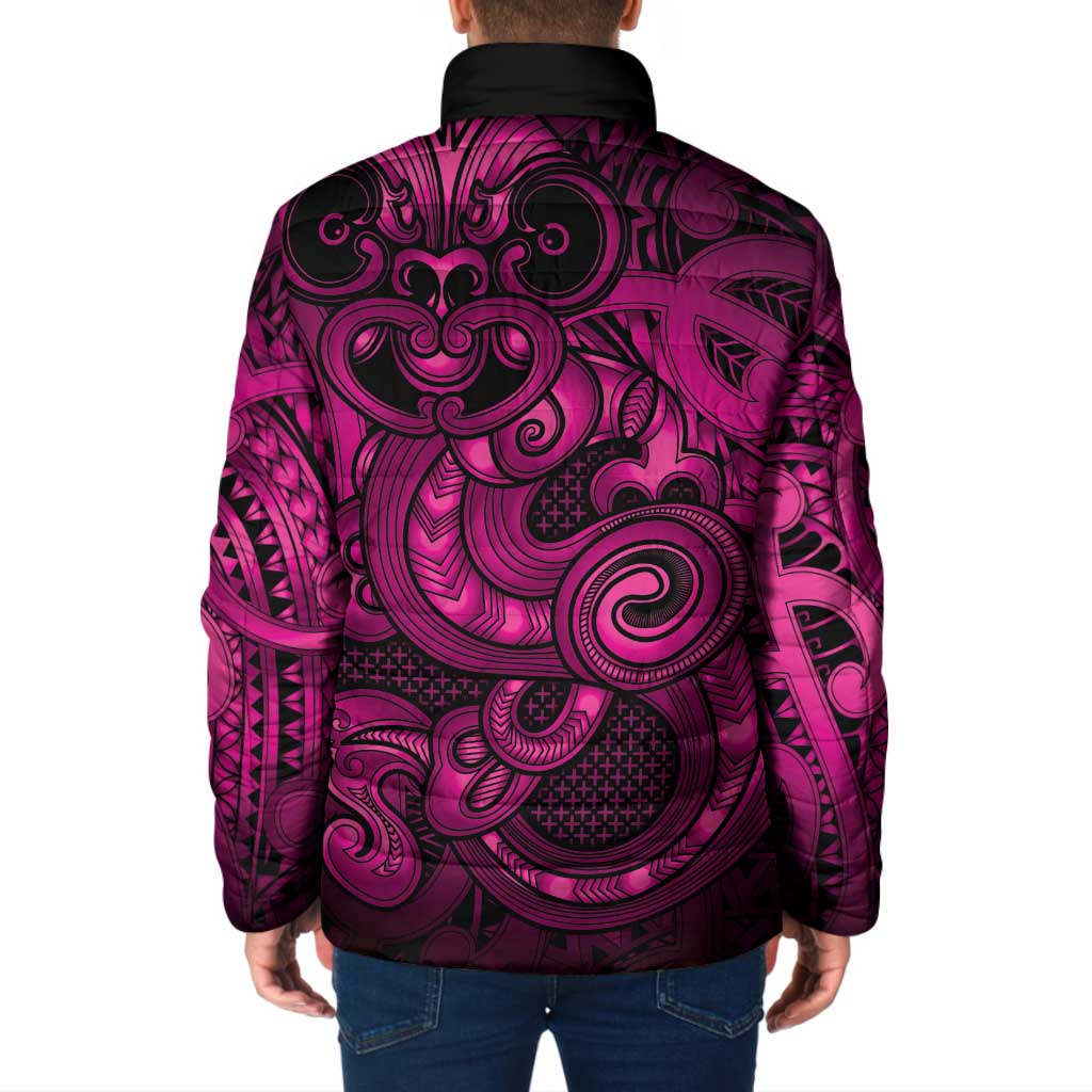 Aotearoa Maori Hei Tiki Padded Jacket Mawhero Kowhaiwhai Puhoro Motif LT9 - Polynesian Pride