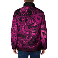 Aotearoa Maori Hei Tiki Padded Jacket Mawhero Kowhaiwhai Puhoro Motif LT9 - Polynesian Pride