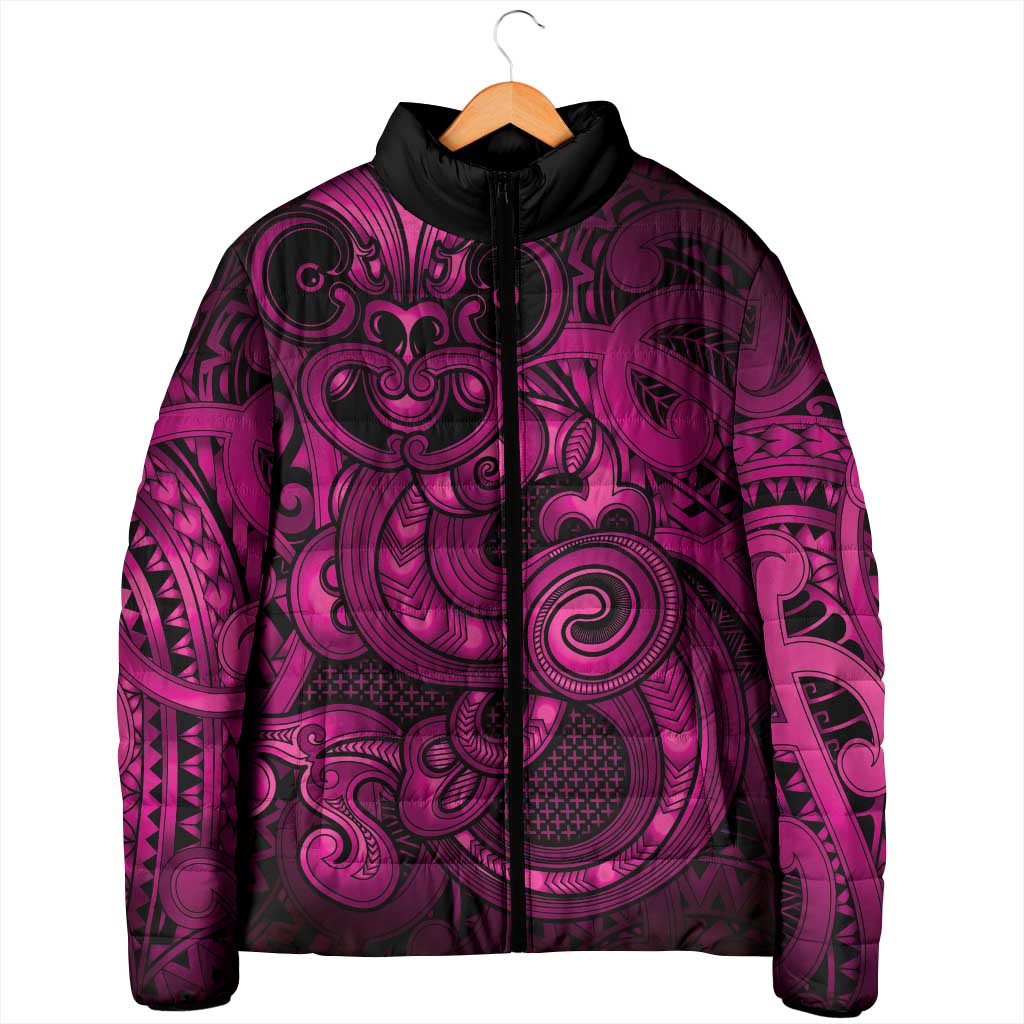 Aotearoa Maori Hei Tiki Padded Jacket Mawhero Kowhaiwhai Puhoro Motif LT9 - Polynesian Pride