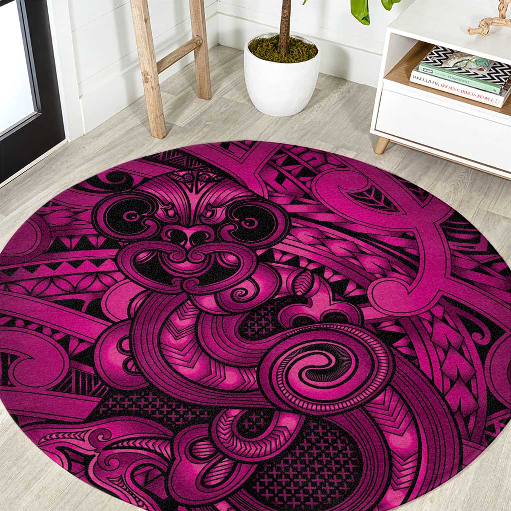 Aotearoa Maori Hei Tiki Round Carpet Mawhero Kowhaiwhai Puhoro Motif