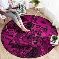 Aotearoa Maori Hei Tiki Round Carpet Mawhero Kowhaiwhai Puhoro Motif