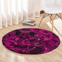 Aotearoa Maori Hei Tiki Round Carpet Mawhero Kowhaiwhai Puhoro Motif