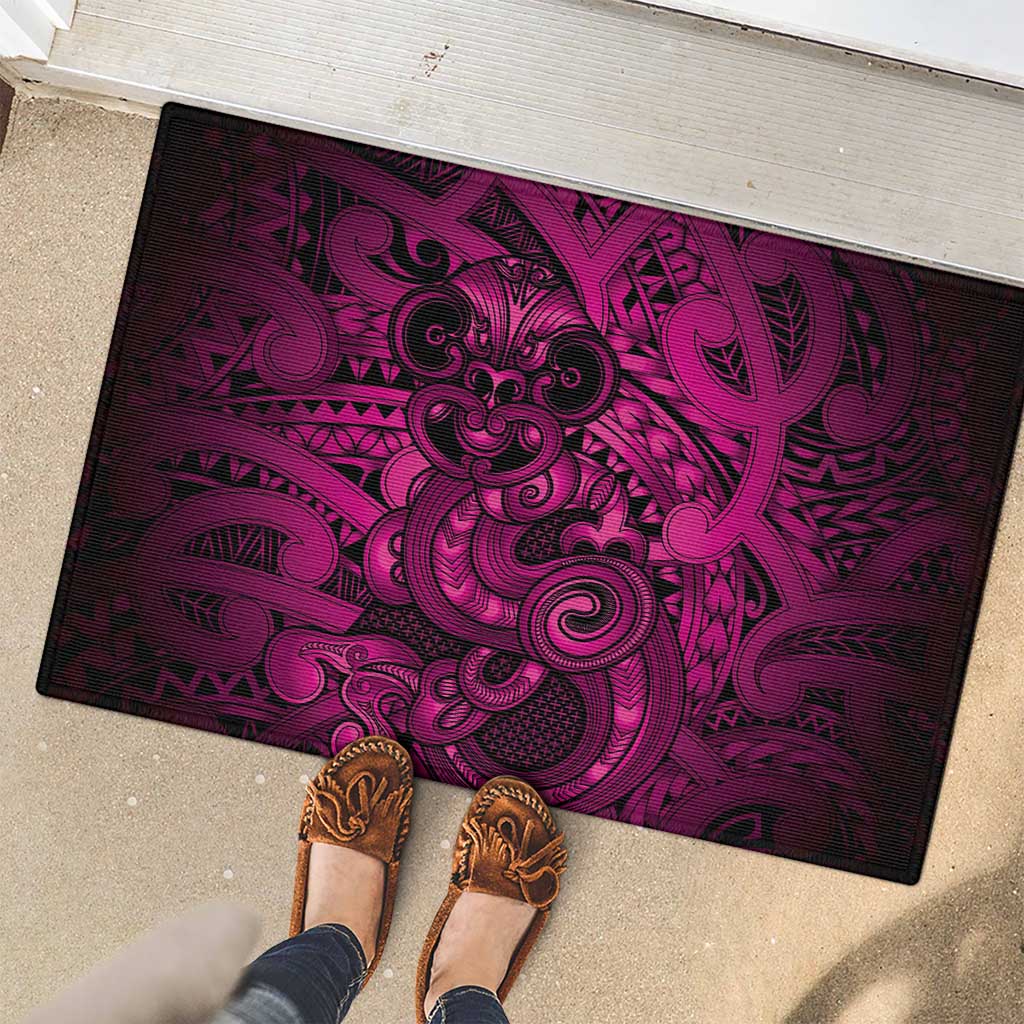 Aotearoa Maori Hei Tiki Rubber Doormat Mawhero Kowhaiwhai Puhoro Motif