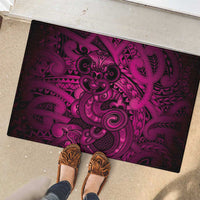 Aotearoa Maori Hei Tiki Rubber Doormat Mawhero Kowhaiwhai Puhoro Motif