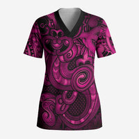 Aotearoa Maori Hei Tiki Scrub Top Mawhero Kowhaiwhai Puhoro Motif