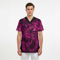 Aotearoa Maori Hei Tiki Scrub Top Mawhero Kowhaiwhai Puhoro Motif