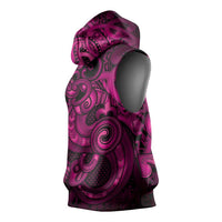 Aotearoa Maori Hei Tiki Sleeveless Hoodie Mawhero Kowhaiwhai Puhoro Motif