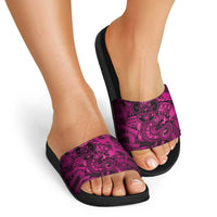 Aotearoa Maori Hei Tiki Slide Sandals Mawhero Kowhaiwhai Puhoro Motif