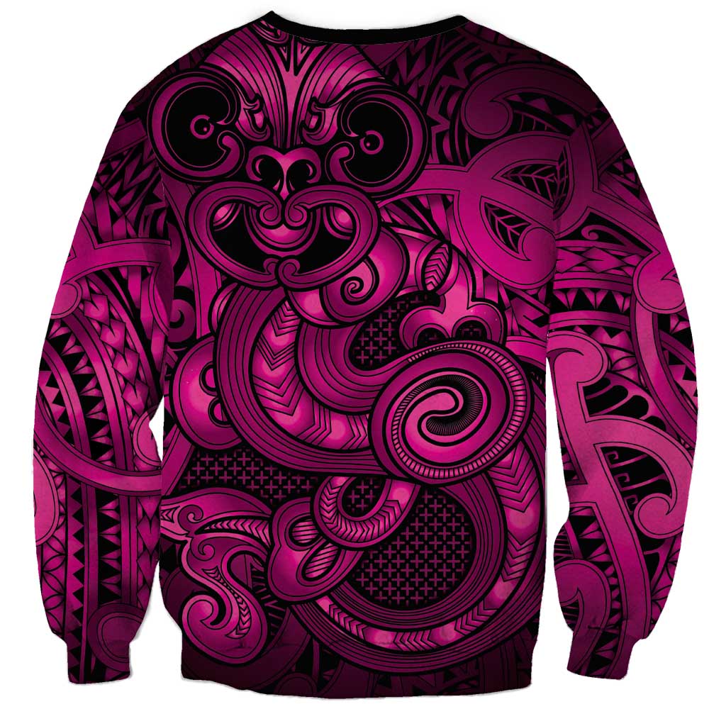 Aotearoa Maori Hei Tiki Sweatshirt Mawhero Kowhaiwhai Puhoro Motif LT9 - Polynesian Pride